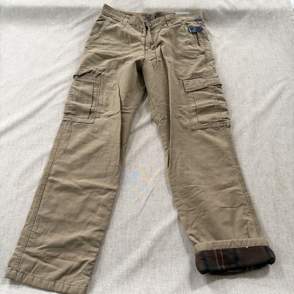 Old Navy Flannel Lined Cargo Pants Men's 33x32 Deadstock 2012 Utility Workwear